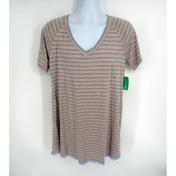 Honeydew Women's Large Striped V-Neck Nightshirt NWT - Picture 1 of 5